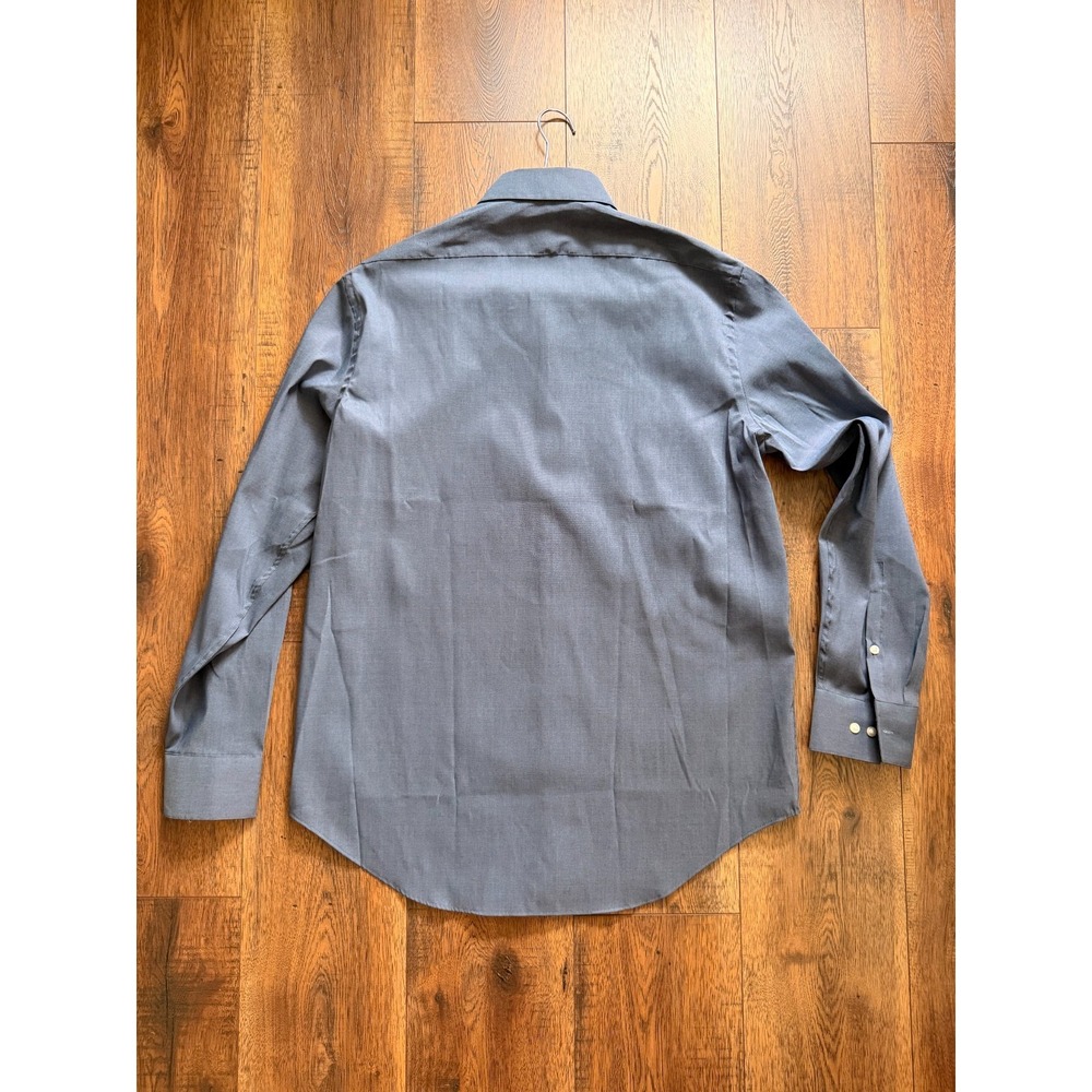 Lot of 2 Madison Men's Dress Shirts Large 16-16.5 32/33 Slim Fit Gray Blue - Picture 6 of 12